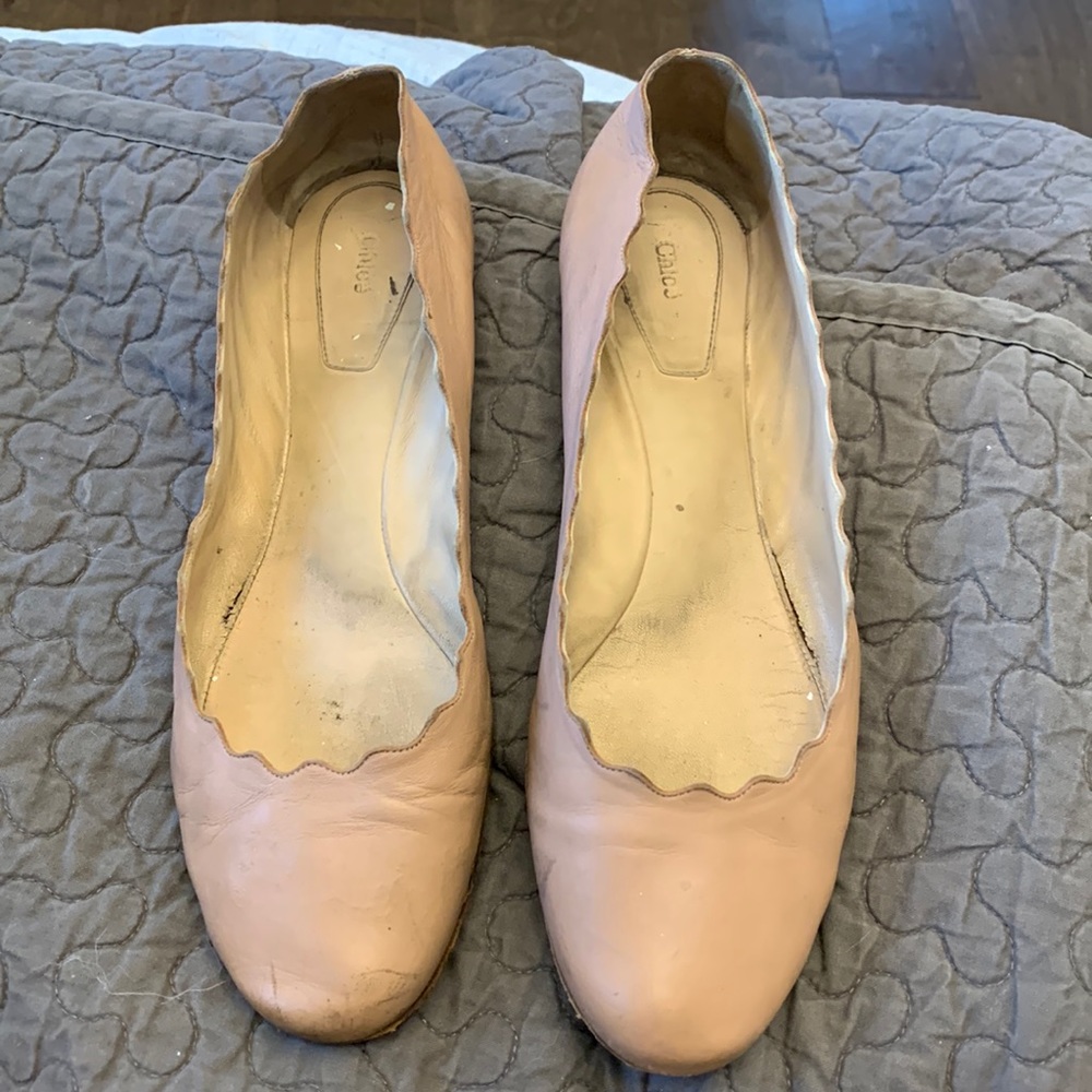 COPY - Chloe scalloped flats. Size 40